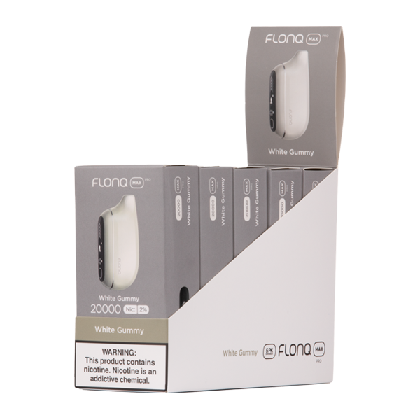 5 Pack of White Gummy FLONQ Max Pro Vape