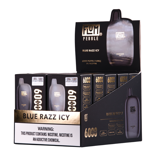 Blue Razz Icy Flum Pebble Disposable Vape 10-Pack