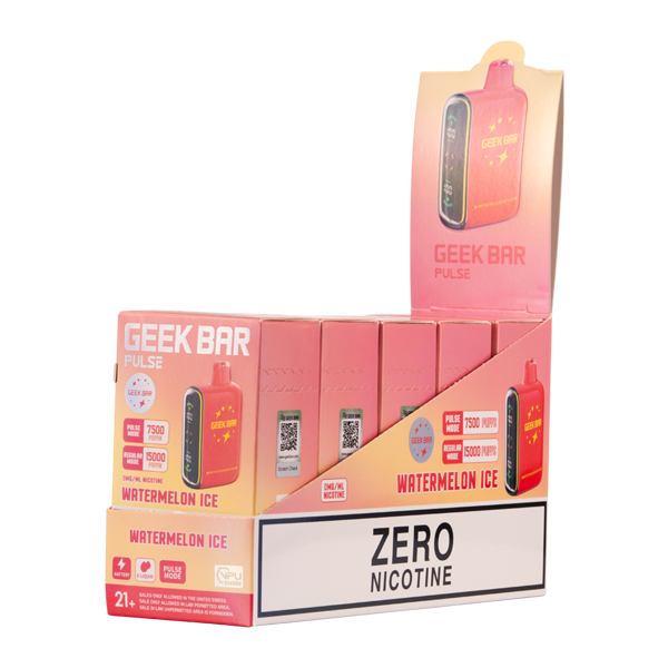 5 Pack of Watermelon Ice Geek Bar Pulse ZERO