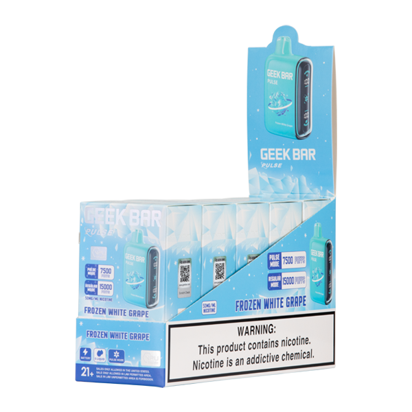 Frozen White Grape Geek Bar Pulse Vape Flavor 5 Pack