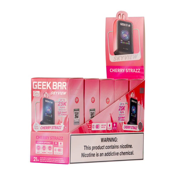 Cherry Strazz Geek Bar SkyView 25k Vape5 pack