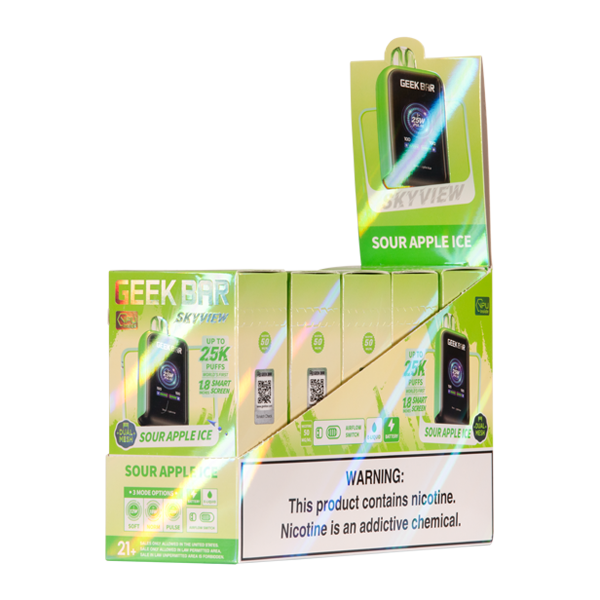 Sour Apple Ice Geek Bar Skyview Vape 5-Pack 