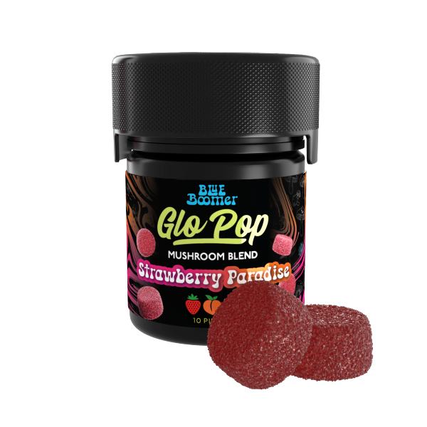 Strawberry Paradise Blue Boomer 10ct Glo Pop Gummies