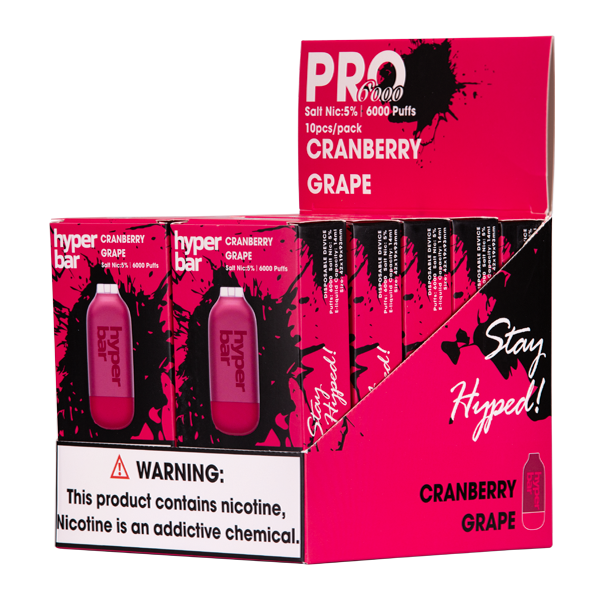 Cranberry Grape Hyper Bar Pro Vape 10-Pack