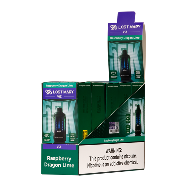Raspberry Dragon Lime LOST MARY VIZ 55K Disposables