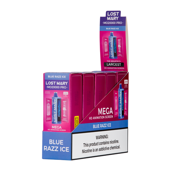 Blue Razz Ice Lost Mary MO20000 PRO Vape 5-Pack