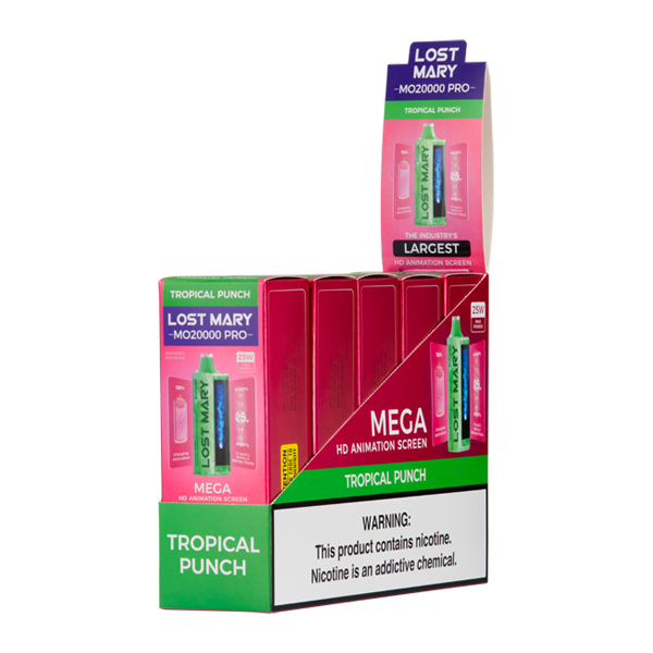 Tropical Punch Lost Mary MO20000 PRO Vape 5-Pack