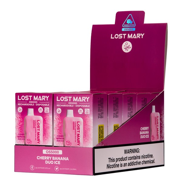 Cherry Banana Duo Ice Lost Mary OS5000 Disposable Vape 10-Pack