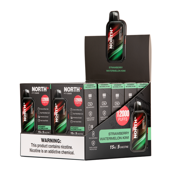 Strawberry Watermelon Kiwi North FT12000 Vape 10 Pack