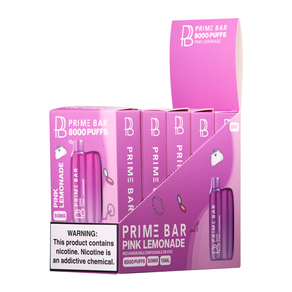 Pink Lemonade Prime Bar 8000 Vape 5-Pack