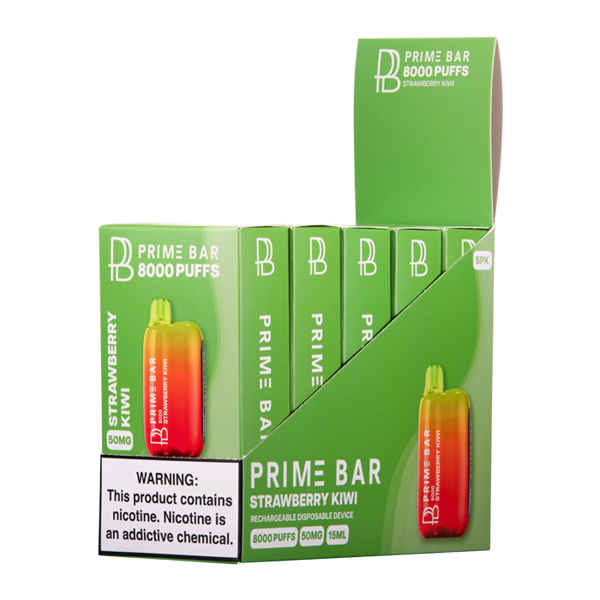 Strawberry Kiwi Prime Bar 8000 Vape 5-Pack