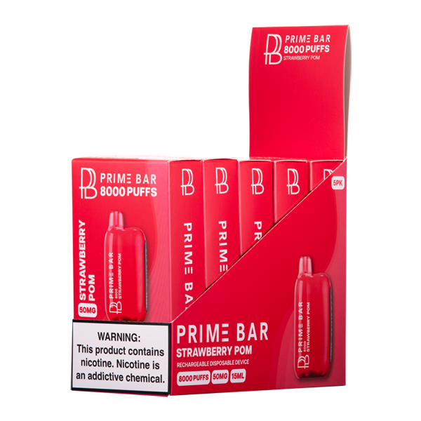 Strawberry Pom Prime Bar 8000 Vape – Mi-One Brands