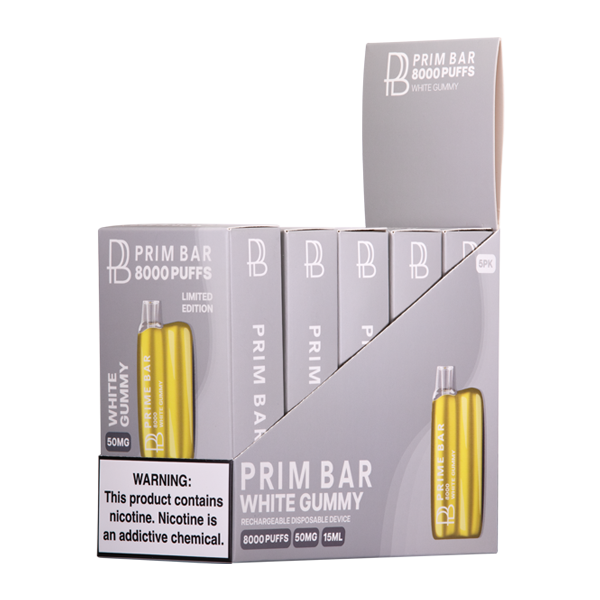 White Gummy Prime Bar 8000 Vape White Gummy Prime Bar 8000 Vape