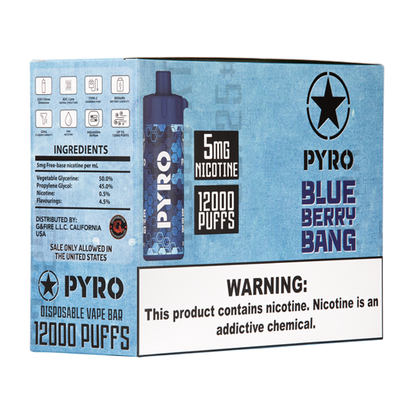 Blueberry Bang Pyro Disposable Vape 10-Pack