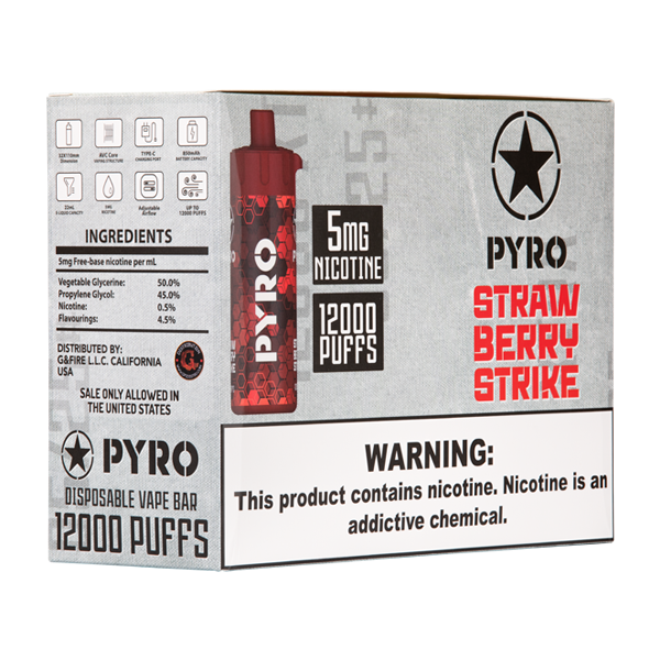 Disposables - Pyro 12000 Vozol 12000 Strawberry Raspberry Cherry | Vozol Premium Sio-disposable Vape Disposables - Pyro 12000 Vozol 12000 Strawberry Raspberry Cherry | Vozol Premium Sio-disposable Vape