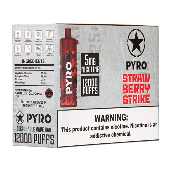 Strawberry Strike Pyro Disposable Vape 10-Pack