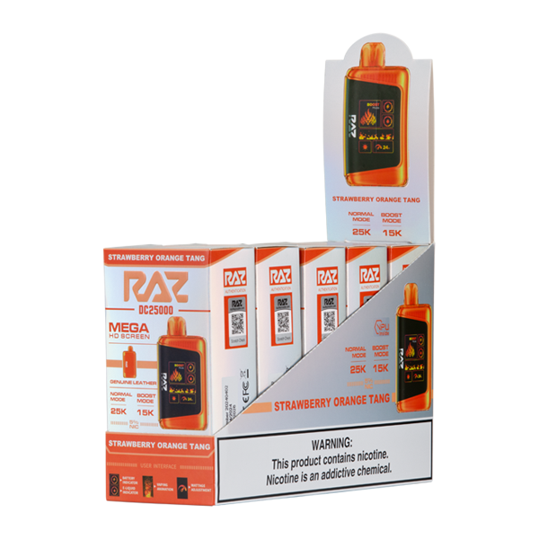 Strawberry Orange Tang RAZ DC25000 Vape  5-Pack