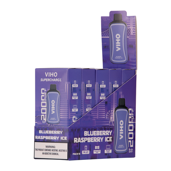 Blueberry Raspberry Ice Viho Supercharge Vape Vape 5-Packs