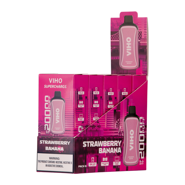 Strawberry Banana Viho Supercharge Vape Vape 5-Packs