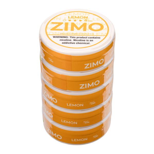 5 Pack Lemon Zimo Nicotine Pouches 8mg 