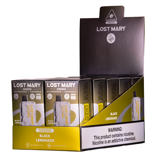 Black Lemonade Lost Mary OS5000 Luster Vape 10-Pack