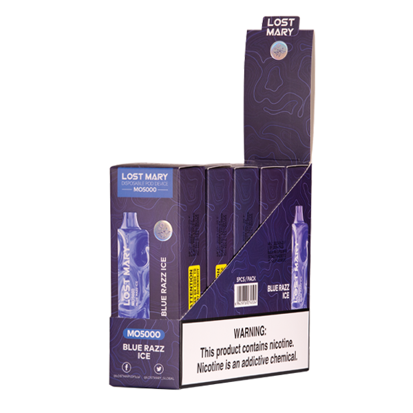 Blue Razz Ice Lost Mary MO5000 Disposable Vape 5-Pack