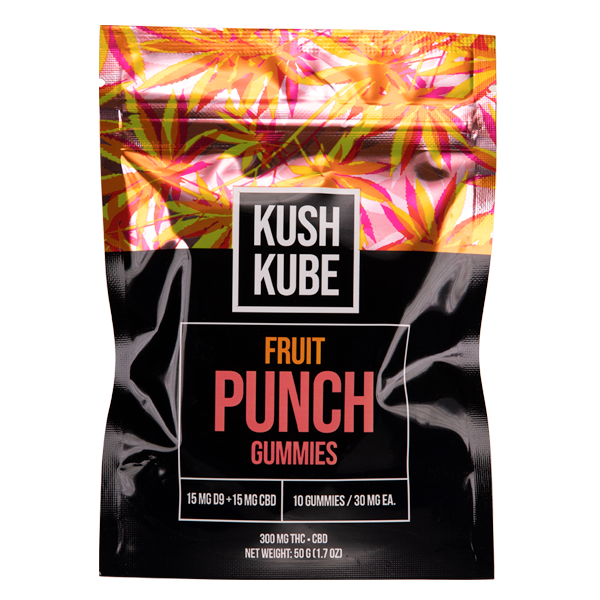 Kush Kube Fruit Punch Gummies 10 count