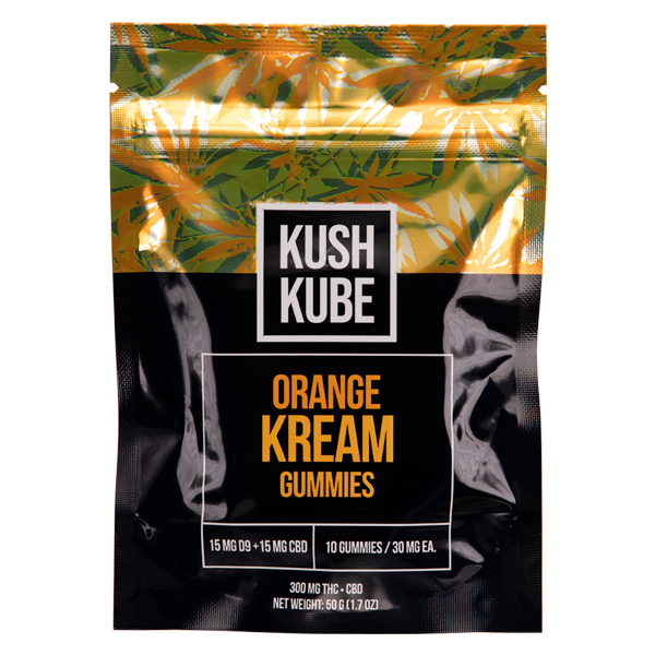 Kush Kube Orange Kream Gummies 10 count