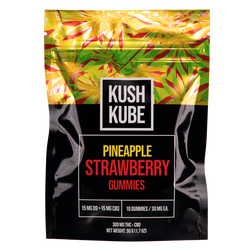 Kush Kube Pineapple Strawberry Gummies 10 count