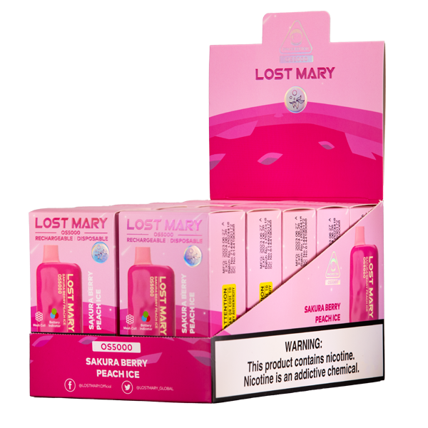 Sakura Berry Peach Ice Lost Mary OS5000 Vape 10-Packs