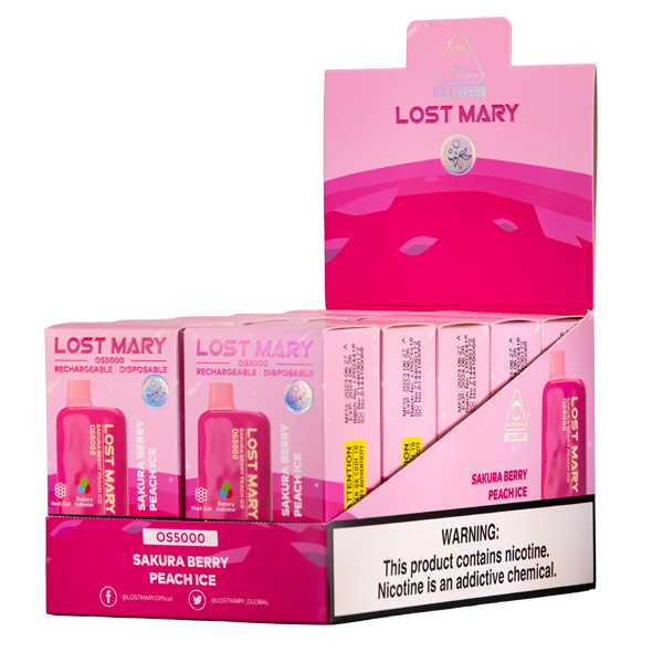 Sakura Berry Peach Ice Lost Mary OS5000 Vape – Mi-One Brands