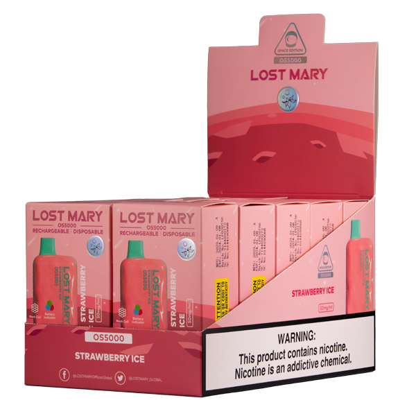 Strawberry Ice Lost Mary OS5000 Vape 10-Pack