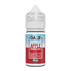Original tasting Reds apple vape juice, nicotine salts available in 30mg by 7 daze