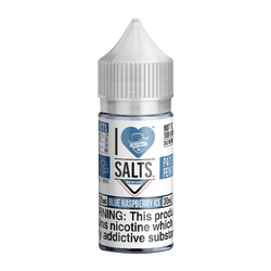 Blue Raspberry Ice flavored nicotine salts in 25mg, an I Love Salts Eliquid