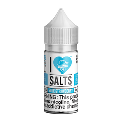 Pineapple, Coconut, and Strawberry flavored nicotine salts in 25mg, Blue Strawberry is an I Love Salts Eliquid