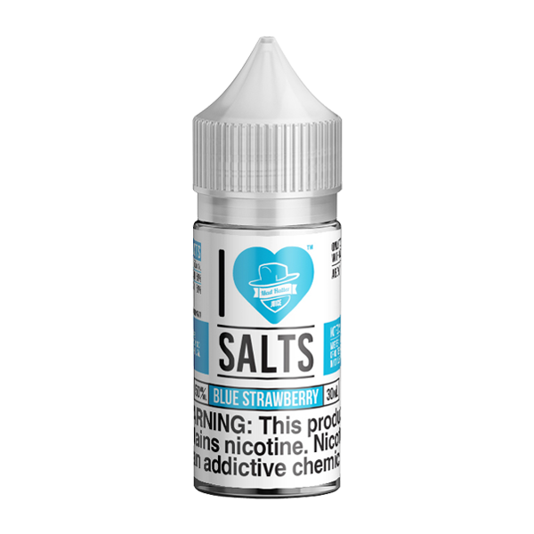 Pineapple, Coconut, and Strawberry flavored nicotine salts in 50mg, Blue Strawberry is an I Love Salts Eliquid