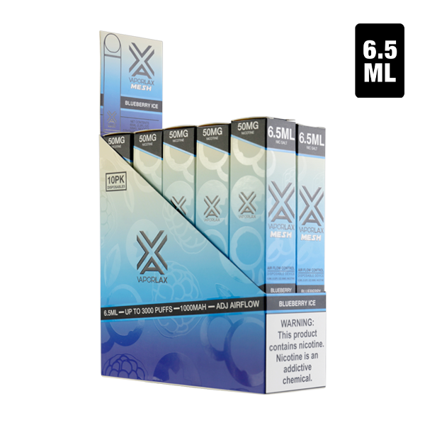 VAPORLAX Blueberry Ice Flavored Disposables · +3000 Puffs – Mi-One Brands