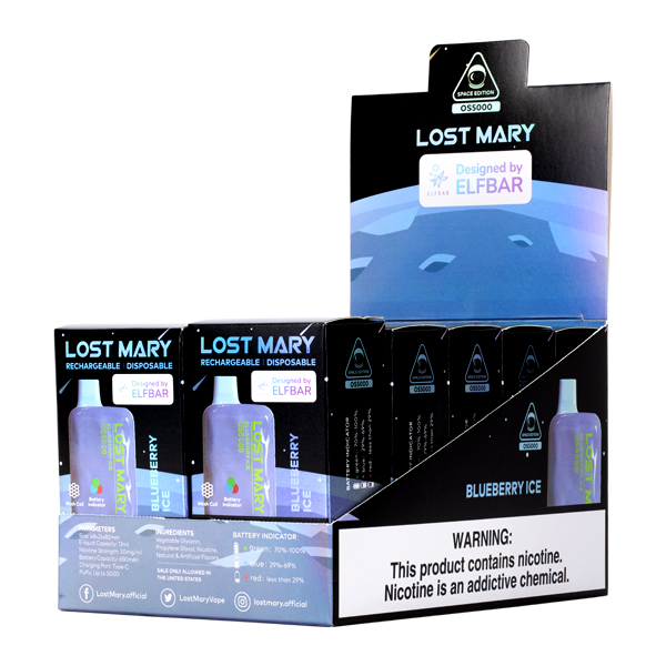 Blueberry Ice Lost Mary OS5000 Vape Device 10-Pack