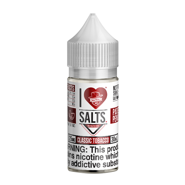 Classic Tobacco flavored nicotine salts in 25mg, an I Love Salts Eliquid