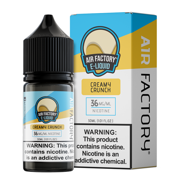 A 30ml vape juice with nicotine salts in 20mg & 40mg, Creamy Crunch by Air Factory