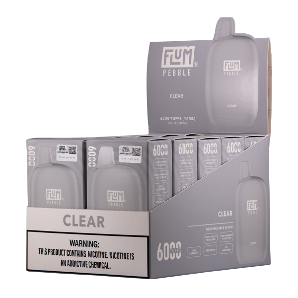 Clear Flum Pebble Vape 10-Pack