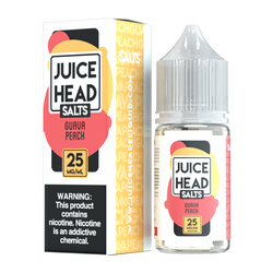 A best-selling fruity pod juice, Guava Peach by Juice Head is available in 25mg & 50mg