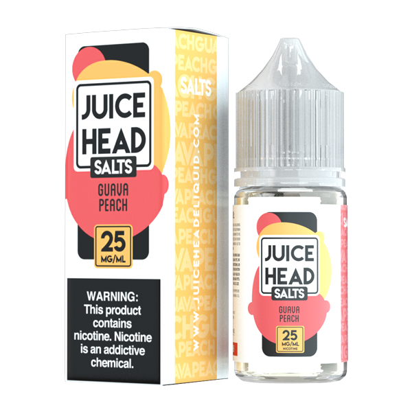 A best-selling fruity pod juice, Guava Peach by Juice Head is available in 25mg & 50mg
