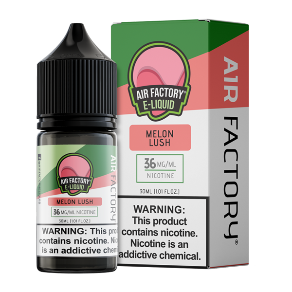 A 30ml vape juice with nicotine salts in 20mg & 40mg, Melon Lush by Air Factory