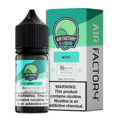 Mint is an sweetened menthol flavored vape juice from Air Factory, blended with nicotine salts