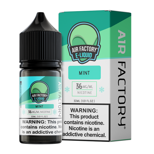Mint is an sweetened menthol flavored vape juice from Air Factory, blended with nicotine salts