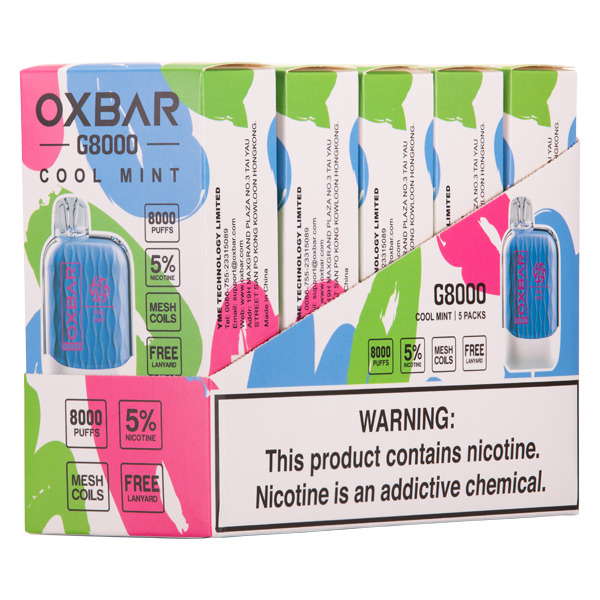 Cool Mint Oxbar G8000 Vape 5-Pack