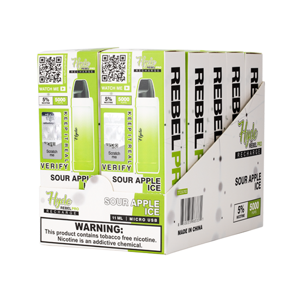 Hyde Rebel Pro Recharge – Sour Apple Ice (5000 Puffs) - LIONSDELIVER