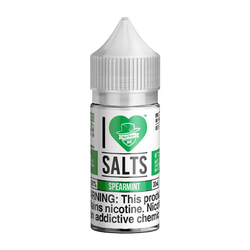 Sweet and savory mint flavored nicotine salts in 50mg, Spearmint is an I Love Salts Eliquid