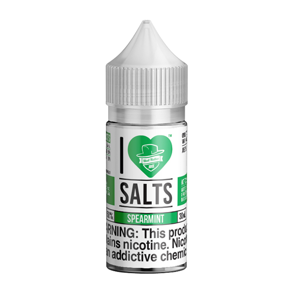 Sweet and savory mint flavored nicotine salts in 50mg, Spearmint is an I Love Salts Eliquid